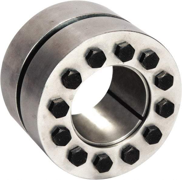 Climax Metal Products - M8 Thread, 2-1/8" Bore Diam, 112mm OD, Shaft Locking Device - 10 Screws, 41,054 Lb Axial Load, 4.409" OAW, 2.362" Thrust Ring Width, 3,635 Ft/Lb Max Torque - All Tool & Supply