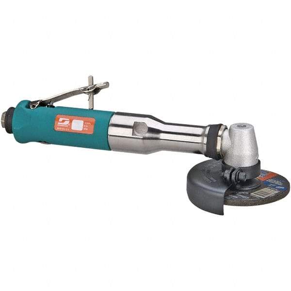 Dynabrade - 4" Wheel Diam, 13,500 RPM, Pneumatic Angle & Disc Grinder - 3/8-24 Spindle, 40 CFM, Rear Exhaust - All Tool & Supply