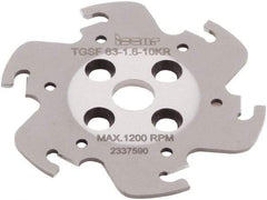 Iscar - Arbor Hole Connection, 1/16" Cutting Width, 0.591" Depth of Cut, 63mm Cutter Diam, 0.3937" Hole Diam, 6 Tooth Indexable Slotting Cutter - TGSF Toolholder, TAG N-A, TAG N-C/W/M, TAG N-J/JS/JT, TAG N-LF, TAG N-MF, TAG N-UT Insert - All Tool & Supply