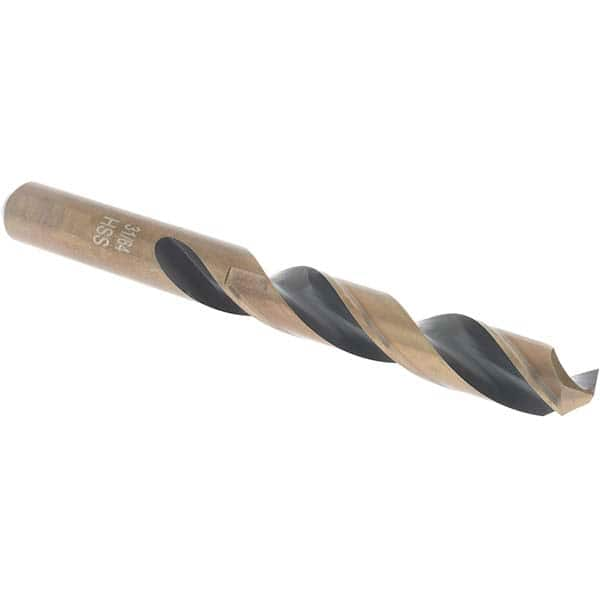 Import - 31/64" High Speed Steel, 135° Point, Round with Flats Shank Maintenance Drill Bit - All Tool & Supply