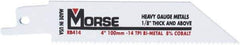 M.K. MORSE - 4" Long x 3/4" Thick, Bi-Metal Reciprocating Saw Blade - Tapered Profile, 14 TPI, Toothed Edge, Universal Shank - All Tool & Supply