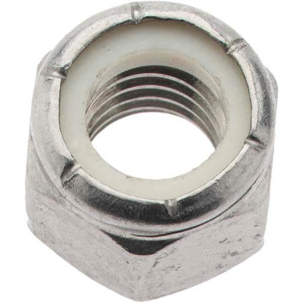 Value Collection - 3/8-16 UNC 18-8 Hex Lock Nut with Nylon Insert - 9/16" Width Across Flats, 15/32" High - All Tool & Supply