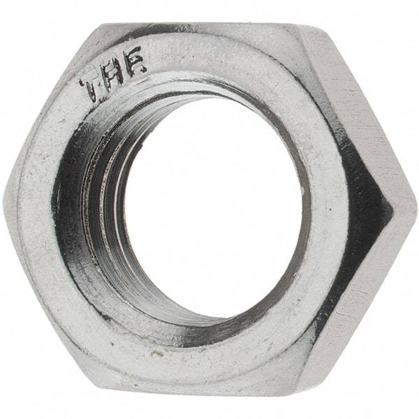 Value Collection - 7/8-9 UNC Stainless Steel Right Hand Hex Jam Nut - 1-5/16" Across Flats, 31/64" High, Uncoated - All Tool & Supply