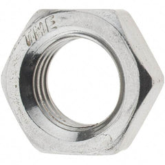 Value Collection - 3/8-24 UNF Stainless Steel Right Hand Hex Jam Nut - 9/16" Across Flats, 7/32" High, Uncoated - All Tool & Supply