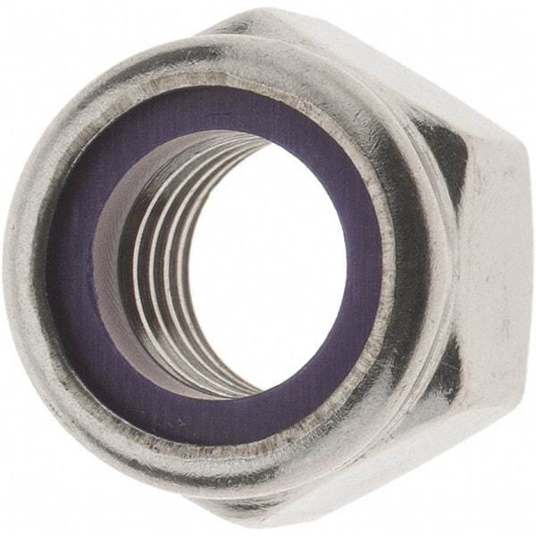 Value Collection - 1/2-13 UNC 18-8 Hex Lock Nut with Nylon Insert - 3/4" Width Across Flats, 39/64" High - All Tool & Supply