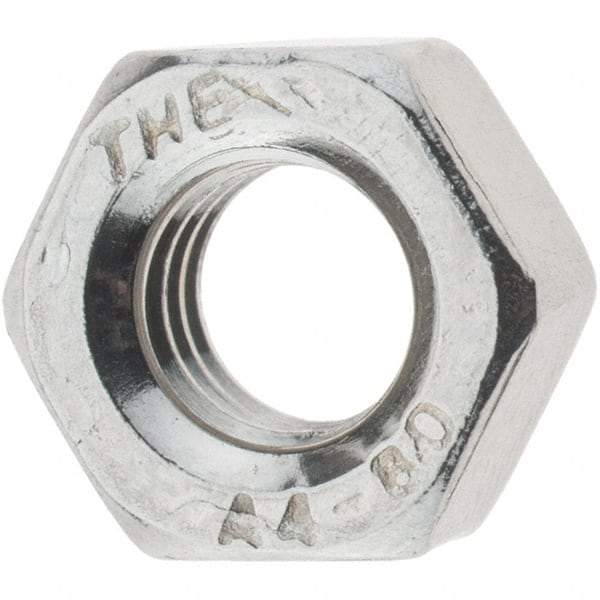 Value Collection - M6x1.00 Metric Coarse Stainless Steel Right Hand Hex Nut - 10mm Across Flats, 5mm High, Uncoated - All Tool & Supply