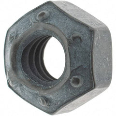 Made in USA - 1/4-20 UNC Grade L9 Hex Lock Nut with Distorted Thread - 7/16" Width Across Flats, 7/32" High, Uncoated with Wax Finish - All Tool & Supply