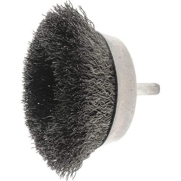 Weiler - 2-3/4" Diam, Steel Fill Cup Brush - 0.0118 Wire Diam, 7/8" Trim Length, 4,500 Max RPM - All Tool & Supply