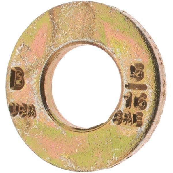 5/16″ Screw SAE Flat Washer: Carbon Steel, Zinc-Plated Yellow Chromate 11/32″ ID, 0.687″ OD, 5/64″ Thick