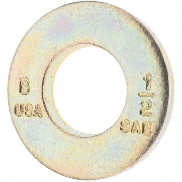 Made in USA - 1/2" Screw, Grade 8 Carbon Steel SAE Flat Washer - All Tool & Supply