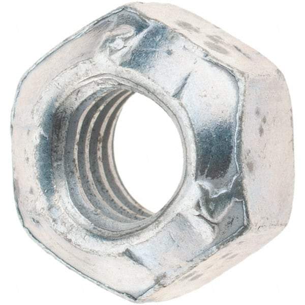 Made in USA - M6x1.00 Metric Coarse Grade 12 Hex Lock Nut with Distorted Thread - 6mm High, Cadmium Dicromate Finish - All Tool & Supply