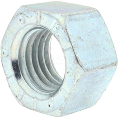 Hex Nut: 1/2-13, Grade 9 Steel, Zinc-Plated Clear Chromate Right Hand Thread, 3/4″ Across Flats, ANSI & ASME B18.2.2