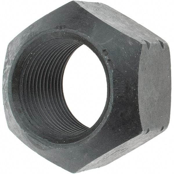 Made in USA - 1-14 UNF Grade L9 Hex Lock Nut with Distorted Thread - 1-1/2" Width Across Flats, Uncoated with Wax Finish - All Tool & Supply