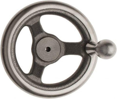 Made in USA - 6", Offset Handwheel - 1-3/8" Hub, Cast Iron, Plain Finish - All Tool & Supply