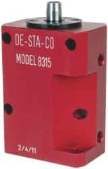 De-Sta-Co - 90 Lb Clamping Force, Right Hand Swing, 31.75mm Total Stroke, Single-Acting Pneumatic Swing Clamp - 1/8 NPT Port, 104.39mm Body Length x 38.1mm Body Width, 2.01 Cu In (Clamp), 2.26 Cu In (Unclamp), 130 Max psi - All Tool & Supply