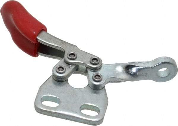 De-Sta-Co - 60 Lb Holding Capacity, Horizontal Handle, Manual Hold Down Toggle Clamp - 82° Handle Movement, 94° Bar Opening, Solid Bar, Straight Base, Electro-Plated Zinc, Carbon Steel - All Tool & Supply