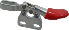 De-Sta-Co - 60 Lb Holding Capacity, Horizontal Handle, Manual Hold Down Toggle Clamp - 80° Handle Movement, 90° Bar Opening, U-Bar, Straight Base, Electro-Plated Zinc, Carbon Steel - All Tool & Supply