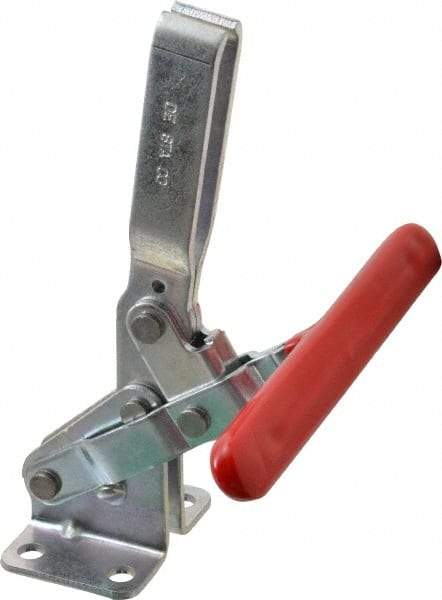 De-Sta-Co - 600 Lb Holding Capacity, Vertical Handle, Manual Hold Down Toggle Clamp - 58° Handle Movement, 103° Bar Opening, U-Bar, Flanged Base, Electro-Plated Zinc, Carbon Steel - All Tool & Supply