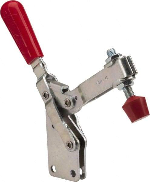 De-Sta-Co - 600 Lb Holding Capacity, Vertical Handle, Manual Hold Down Toggle Clamp - 58° Handle Movement, 103° Bar Opening, U-Bar, Straight Base, Electro-Plated Zinc, Carbon Steel - All Tool & Supply