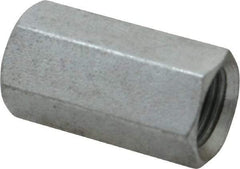 Value Collection - 1/2-20 UNF, 1-1/4" OAL Steel Standard Coupling Nut - Zinc-Plated Finish, 5/8" Width Across Flats - All Tool & Supply