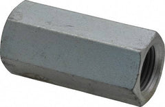 Value Collection - 3/4-16 UNF, 2-1/4" OAL Steel Standard Coupling Nut - Zinc-Plated Finish, 1" Width Across Flats - All Tool & Supply