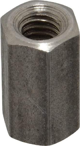 Made in USA - 5/16-18 UNC, 7/8" OAL Stainless Steel Standard Coupling Nut - 1/2" Width Across Flats - All Tool & Supply