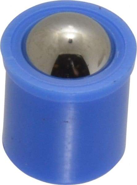 HALDER - 9mm Body Length x 8mm Body Diam, 10 N Init to 20.4 N Final End Force, Thermoplastic Press Fit Ball Plunger - 6.5mm Ball Diam, 1.9mm Max Ball Reach, 0.1mm Tolerance, 1mm Flange Thickness - All Tool & Supply