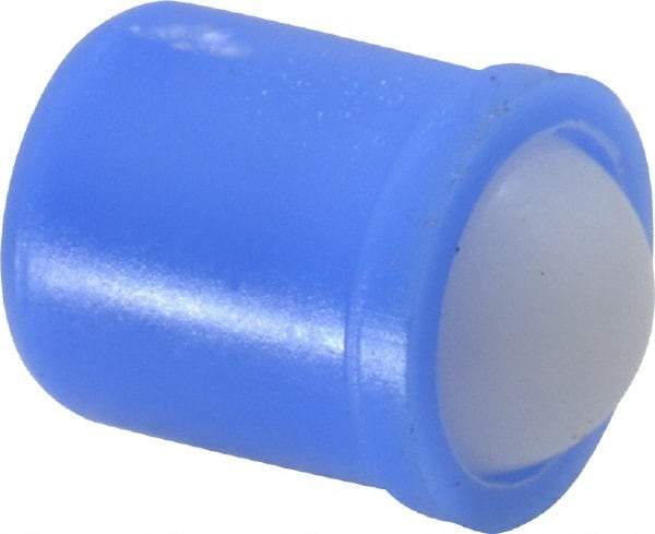 HALDER - 7mm Body Length x 6mm Body Diam, 6.5 N Init to 13 N Final End Force, Thermoplastic Press Fit Ball Plunger - 5mm Ball Diam, 1.6mm Max Ball Reach, 0.1mm Tolerance, 1mm Flange Thickness - All Tool & Supply