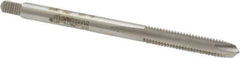 Heli-Coil - #4-40 UNC, H1, 2 Flutes, Plug Chamfer, Bright Finish, High Speed Steel Spiral Point STI Tap - 2" OAL, 0.141" Shank Diam, 11/16" Thread Length, 3/16" Square Length, 0.11" Square Size, 3B Class of Fit - Exact Industrial Supply