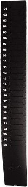 Lathem Time - 33-1/2" High x 4-1/2" Wide 25 Pocket Adjustable Time Card Rack - Black, Use with Time Cards - All Tool & Supply