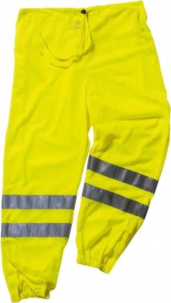 Ergodyne - Size 4X/5XL Polyester High-Visibility Pants - Drawstring Closure, No Pockets, 52" Waist, 45.5" Inseam, Lime - All Tool & Supply