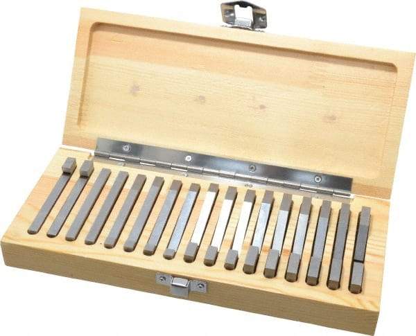 SPI - 0.25 to 45° Angle, Angle Block Set - 45-50 Rc Hardness, Includes 2 Riser Blocks, 17 Pieces - All Tool & Supply