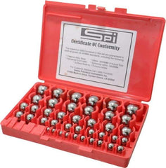 SPI - 1 to 25mm Diameter, Chrome Steel, Gage Ball Set - 0.0001 Inch Tolerance, Grade 24 Accuracy, 25 Pairs - All Tool & Supply