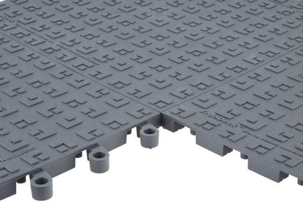 Wearwell - Dry Environment, Anti-Fatigue Matting - Charcoal, Vinyl with Vinyl Sponge Base, Straight - All Tool & Supply