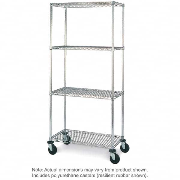 Metro - 600 Lb Capacity 4 Shelf Mobile Wire Shelving Unit - Add-On Unit - All Tool & Supply