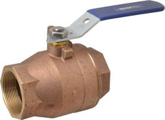 NIBCO - 2" Pipe, Full Port, Bronze Standard Ball Valve - 2 Piece, Inline - One Way Flow, FNPT x FNPT Ends, Lever Handle, 600 WOG, 150 WSP - All Tool & Supply