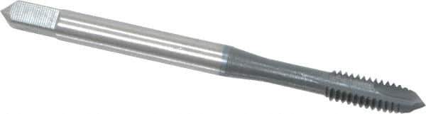 OSG - #8-32 UNC, 2 Flute, elektraLUBE Finish, High Speed Steel Spiral Point Tap - Plug Chamfer, Right Hand Thread, 2-1/8" OAL, 3/4" Thread Length, Series 105 - Exact Industrial Supply