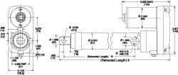 Thomson Industries - 36" Stroke Len, 30% Duty Cycle, 12 Volt, Performance PakLinear Electromechanical Actuator - DC Input, 0.4" per Second, 1,500 Lb Capacity - All Tool & Supply