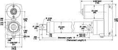 Thomson Industries - 36" Stroke Len, 30% Duty Cycle, 12 Volt, Performance PakLinear Electromechanical Actuator - DC Input, 1.1" per Second, 750 Lb Capacity - All Tool & Supply