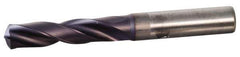 Kennametal - 0.748" 140° Solid Carbide Jobber Drill - TiAlN Finish, Right Hand Cut, Spiral Flute, Whistle Notch Shank, 153mm OAL, Standard Point - All Tool & Supply