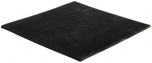 Made in USA - 12" Long, 12" Wide, 1/4" Thick, Neoprene Rubber Foam Sheet - 65 to 75 Durometer, Black, -20 to 180°F, 1,000 psi Tensile Strength, Plain Backing, Stock Length - All Tool & Supply