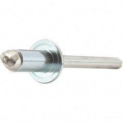 STANLEY Engineered Fastening - Size 6 Dome Head Stainless Steel Open End Blind Rivet - Stainless Steel Mandrel, 0.063" to 1/8" Grip, 3/16" Head Diam, 0.192" to 0.196" Hole Diam, 0.116" Body Diam - All Tool & Supply