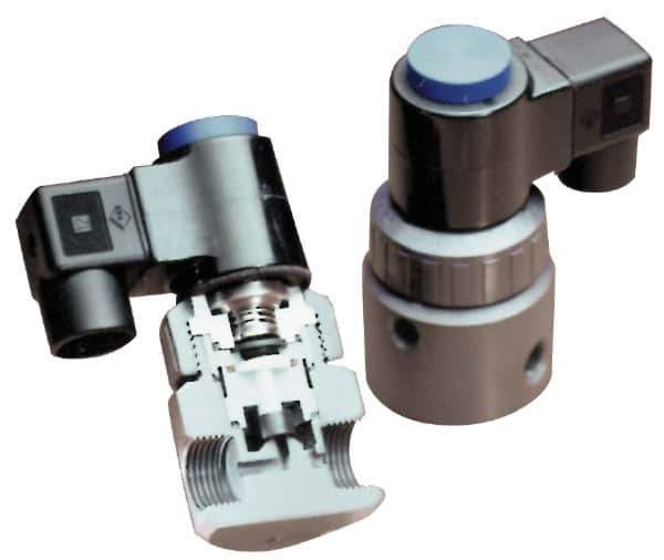 Plast-O-Matic - Direct Acting, PVC Solenoid Valve - Normally Closed, Viton Seal - All Tool & Supply