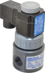 Plast-O-Matic - Direct Acting, PVC Solenoid Valve - Normally Closed, Viton Seal - All Tool & Supply