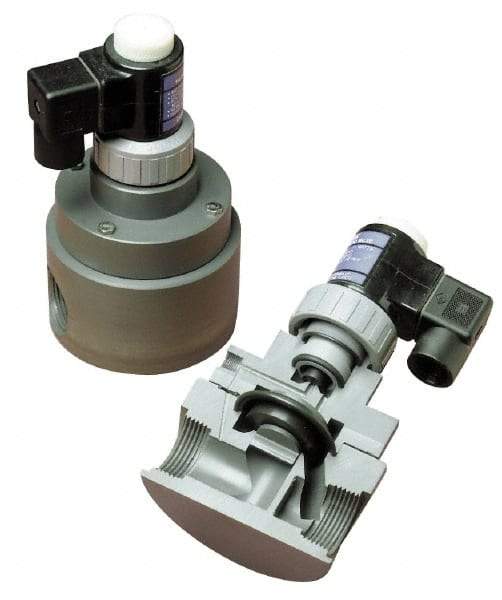 Plast-O-Matic - 1/2" Port, Pilot Operated, PVC Solenoid Valve - Normally Closed, EPDM Seal - All Tool & Supply