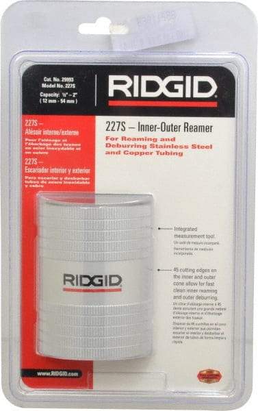 Ridgid - 1/2 to 2 Pipe Capacity, Inner Outer Reamer - Cuts Copper, Aluminium, and Thin Walled Stainless Steel Tubes - All Tool & Supply