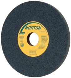 Norton - 7" Diam x 1-1/4" Hole x 1/2" Thick, H Hardness, 100 Grit Surface Grinding Wheel - Silicon Carbide, Type 1, Fine Grade, 3,600 Max RPM, Vitrified Bond, No Recess - All Tool & Supply