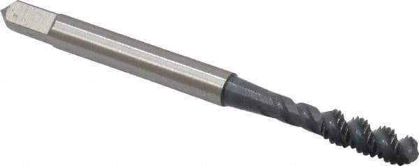 OSG - M4x0.70 Metric Coarse 3 Flute 6H Bottoming Spiral Flute Tap - High Speed Steel, elektraLUBE Finish, 2-1/8" OAL, Right Hand Flute, Right Hand Thread, D4, Series 143 - All Tool & Supply