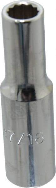 Proto - 7/16", 1/2" Drive, Deep Hand Socket - 12 Points, 3-1/4" OAL, Chrome Finish - All Tool & Supply