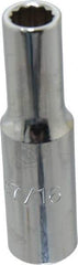 Proto - 7/16", 1/2" Drive, Deep Hand Socket - 12 Points, 3-1/4" OAL, Chrome Finish - All Tool & Supply